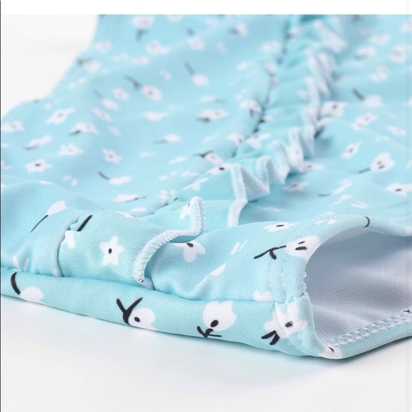 MOOSLOVER Women's Shirred Bandeau Bikini Top High Waisted Bottom 2 P Swimsuits - Picture 9 of 9